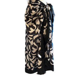 Marina Sarong Osaria Black White Print