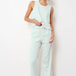 Raw Edge Detail Pant Cloudy Sky