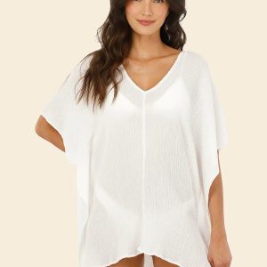 Textured White Amara Kaftan