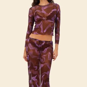 Brush Flame Mesh Top