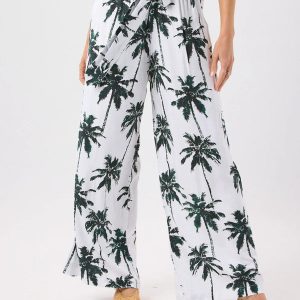 Lagoon Pants Palm Trees Green