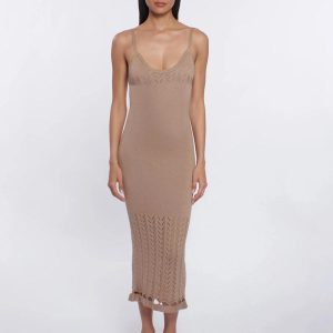 Nora Knit Dress - Camel Knit