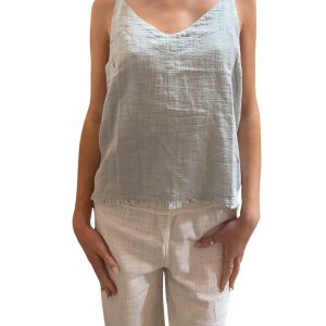 V-Neck Skinny Strap Cami Cloudy Sky